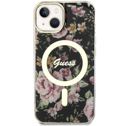 Kup Etui Guess GUHMP14MHCFWSK Apple iPhone 14 Plus / 15 Plus czarny/black hardcase Flower MagSafe - GUE2496 - {ean13} - Sklep Home Screen