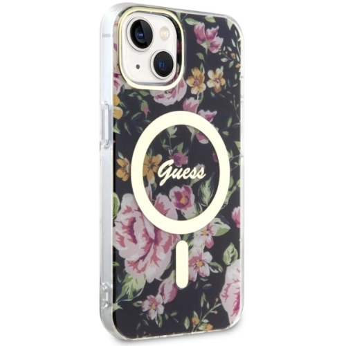 Kup Etui Guess GUHMP14MHCFWSK Apple iPhone 14 Plus / 15 Plus czarny/black hardcase Flower MagSafe - GUE2496 - {ean13} - Sklep Home Screen