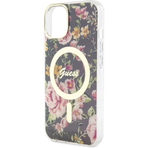 Etui Guess GUHMP14MHCFWSK Apple iPhone 14 Plus / 15 Plus czarny/black hardcase Flower MagSafe