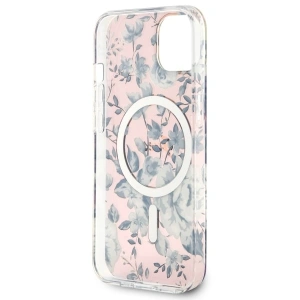 Etui Guess GUHMP14MHCFWSP Apple iPhone 14 Plus / 15 Plus różowy/pink hardcase Flower MagSafe