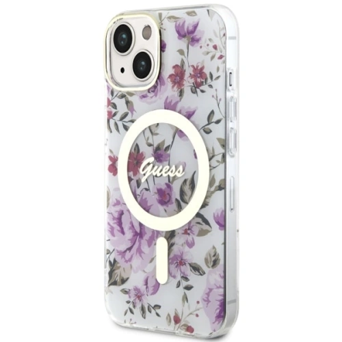 Kup Etui Guess GUHMP14MHCFWST Apple iPhone 14 Plus / 15 Plus transparentní tvrdý kryt Flower MagSafe - GUE2498 - {ean13} - Sklep Home Screen