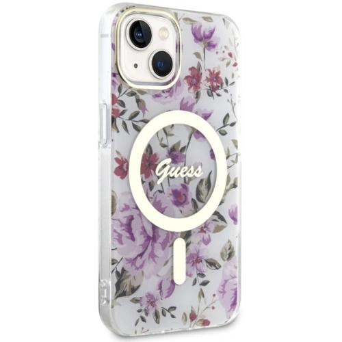 Kup Etui Guess GUHMP14MHCFWST Apple iPhone 14 Plus / 15 Plus transparentní tvrdý kryt Flower MagSafe - GUE2498 - {ean13} - Sklep Home Screen
