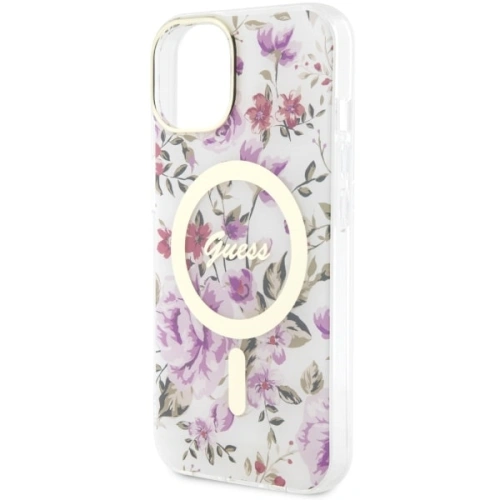 Kup Etui Guess GUHMP14MHCFWST Apple iPhone 14 Plus / 15 Plus transparentní tvrdý kryt Flower MagSafe - GUE2498 - {ean13} - Sklep Home Screen