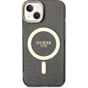 Etui Guess GUHMP14MHCMCGK Apple iPhone 14 Plus / 15 Plus czarny/black hardcase Glitter Gold MagSafe
