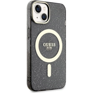 Etui Guess GUHMP14MHCMCGK Apple iPhone 14 Plus / 15 Plus czarny/black hardcase Glitter Gold MagSafe