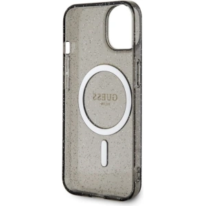 Etui Guess GUHMP14MHCMCGK Apple iPhone 14 Plus / 15 Plus czarny/black hardcase Glitter Gold MagSafe
