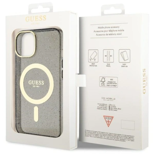 Kup Etui Guess GUHMP14MHCMCGK Apple iPhone 14 Plus / 15 Plus černý/black hardcase Glitter Gold MagSafe - GUE2499 - {ean13} - Sklep Home Screen