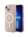 Etui Guess GUHMP14MHCMCGP Apple iPhone 14 Plus / 15 Plus roz colorat/pink hardcase Glitter Gold MagSafe