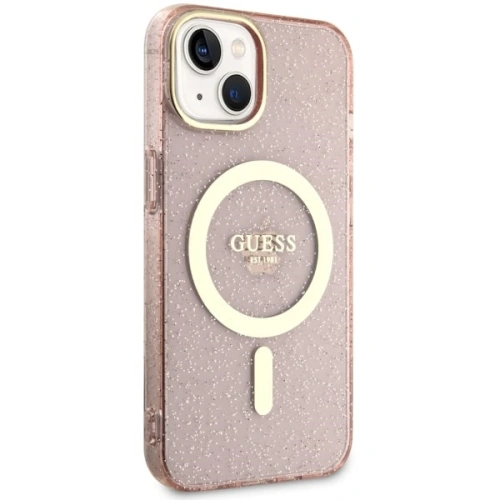 Kup Etui Guess GUHMP14MHCMCGP Apple iPhone 14 Plus / 15 Plus roz colorat/pink hardcase Glitter Gold MagSafe - GUE2500 - {ean13} - Sklep Home Screen