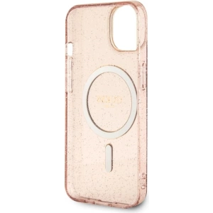Etui Guess GUHMP14MHCMCGP Apple iPhone 14 Plus / 15 Plus różowy/pink hardcase Glitter Gold MagSafe