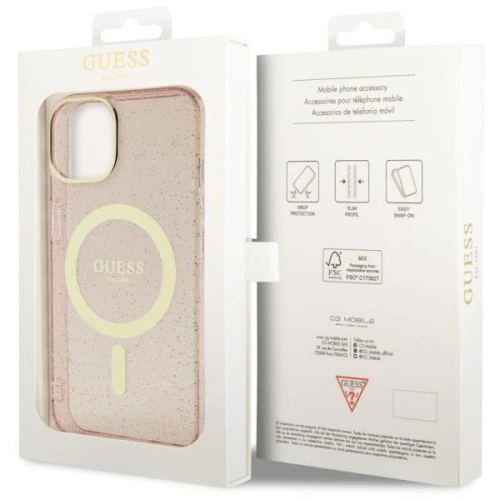 Kup Etui Guess GUHMP14MHCMCGP Apple iPhone 14 Plus / 15 Plus roz colorat/pink hardcase Glitter Gold MagSafe - GUE2500 - {ean13} - Sklep Home Screen