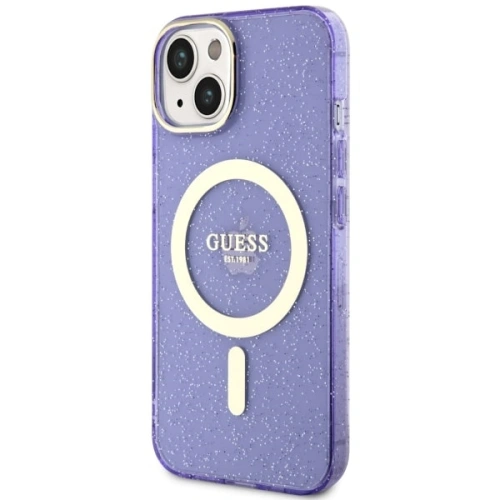 Kup Guess Apple Tasche GUHMP14MHCMCGU iPhone 14 Plus / 15 Plus lila/violett Hartschale Glitter Gold MagSafe - GUE2501 - {ean13} - Sklep Home Screen