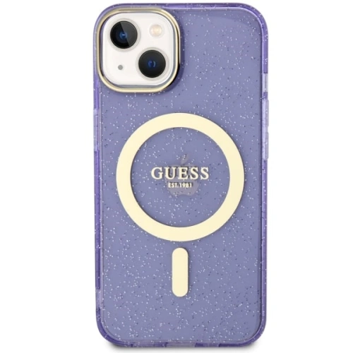 Kup Guess Apple Tasche GUHMP14MHCMCGU iPhone 14 Plus / 15 Plus lila/violett Hartschale Glitter Gold MagSafe - GUE2501 - {ean13} - Sklep Home Screen
