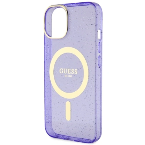 Kup Guess Apple Tasche GUHMP14MHCMCGU iPhone 14 Plus / 15 Plus lila/violett Hartschale Glitter Gold MagSafe - GUE2501 - {ean13} - Sklep Home Screen