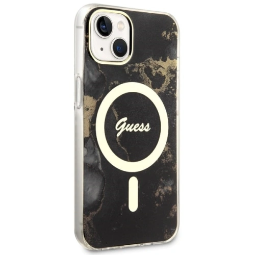 Buy Guess GUHMP14MHTMRSK Apple iPhone 14 Plus / 15 Plus black hardcase Golden Marble MagSafe - GUE2503 - {ean13} - Home Screen Store Europe