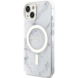 Etui Guess GUHMP14MPCUMAH Apple iPhone 14 Plus / 15 Plus biały/white hardcase Marble MagSafe