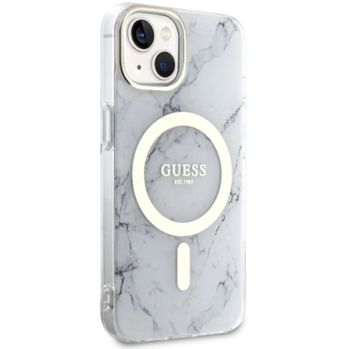 Buy Guess GUHMP14MPCUMAH Apple iPhone 14 Plus / 15 Plus white hardcase Marble MagSafe - GUE2504 - {ean13} - Home Screen Store Europe
