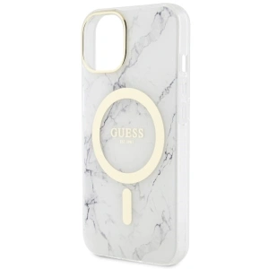 Etui Guess GUHMP14MPCUMAH Apple iPhone 14 Plus / 15 Plus biały/white hardcase Marble MagSafe