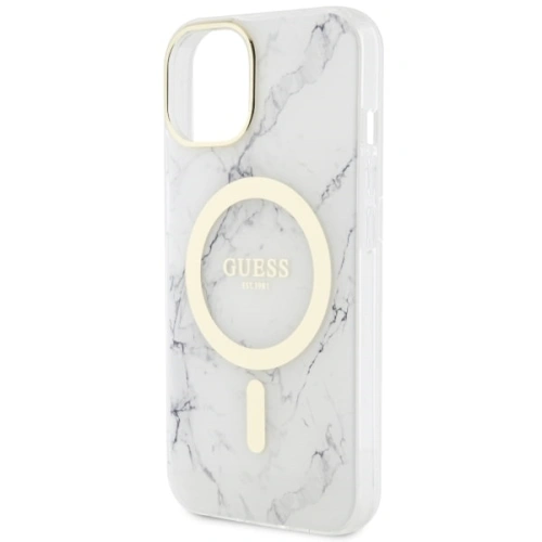 Kup Etui Guess GUHMP14MPCUMAH Apple iPhone 14 Plus / 15 Plus alb/white hardcase Marble MagSafe - GUE2504 - {ean13} - Sklep Home Screen