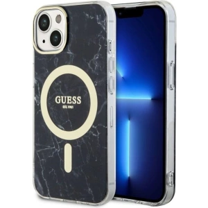 Etui Guess GUHMP14MPCUMAK Apple iPhone 14 Plus / 15 Plus czarny/black hardcase Marble MagSafe