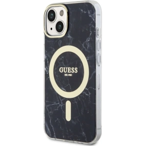 Etui Guess GUHMP14MPCUMAK Apple iPhone 14 Plus / 15 Plus czarny/black hardcase Marble MagSafe