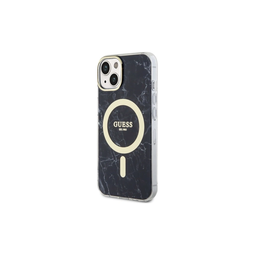 Etui Guess GUHMP14MPCUMAK Apple iPhone 14 Plus / 15 Plus czarny/black hardcase Marble MagSafe