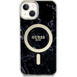 Etui Guess GUHMP14MPCUMAK Apple iPhone 14 Plus / 15 Plus czarny/black hardcase Marble MagSafe