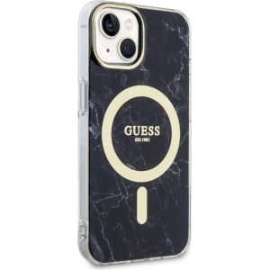 Etui Guess GUHMP14MPCUMAK Apple iPhone 14 Plus / 15 Plus czarny/black hardcase Marble MagSafe