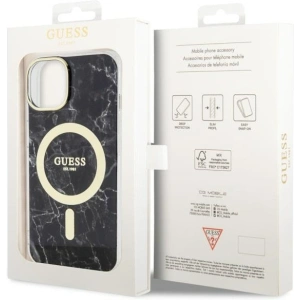 Etui Guess GUHMP14MPCUMAK Apple iPhone 14 Plus / 15 Plus czarny/black hardcase Marble MagSafe
