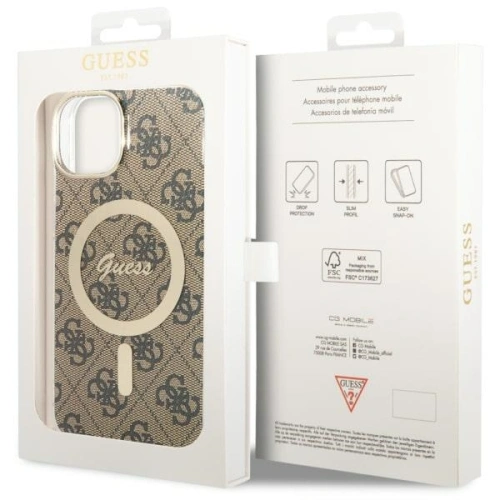 Guess GUHMP14SH4STW Apple iPhone 14 brown hardcase 4G MagSafe
