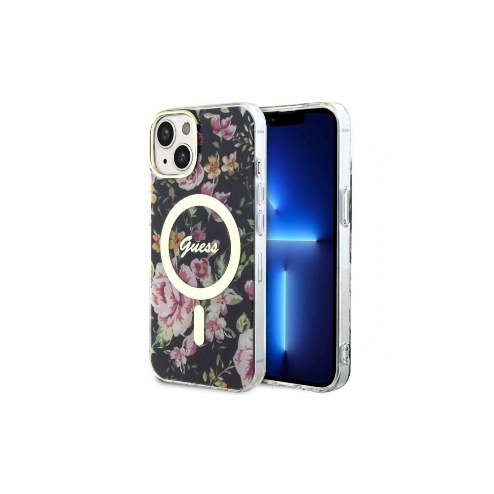 Etui Guess GUHMP14SHCFWSK Apple iPhone 14 czarny/black hardcase Flower MagSafe