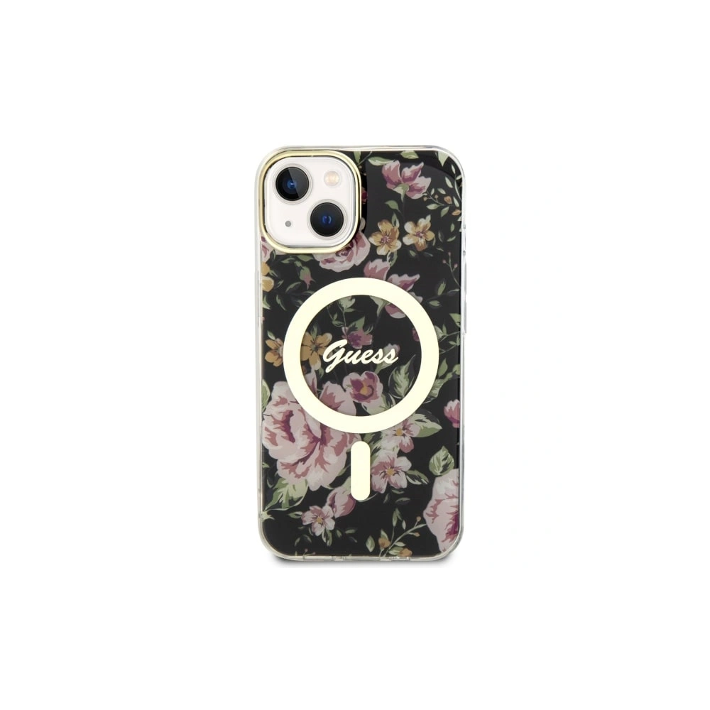 Etui Guess GUHMP14SHCFWSK Apple iPhone 14 czarny/black hardcase Flower MagSafe