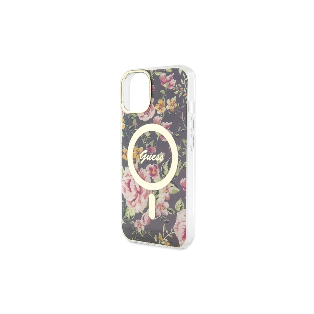 Etui Guess GUHMP14SHCFWSK Apple iPhone 14 czarny/black hardcase Flower MagSafe
