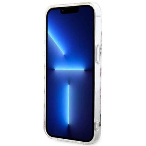 Etui Guess GUHMP14SHCFWST Apple iPhone 14 transparentní tvrdý kryt Květy MagSafe