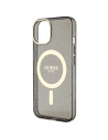 Guess GUHMP14SHCMCGK Apple iPhone 14 black hardcase Glitter Gold MagSafe