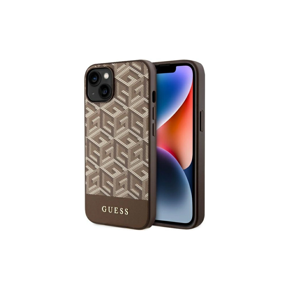 Etui Guess GUHMP14SHGCFSEW Apple iPhone 14 brązowy/brown hardcase GCube Stripes MagSafe