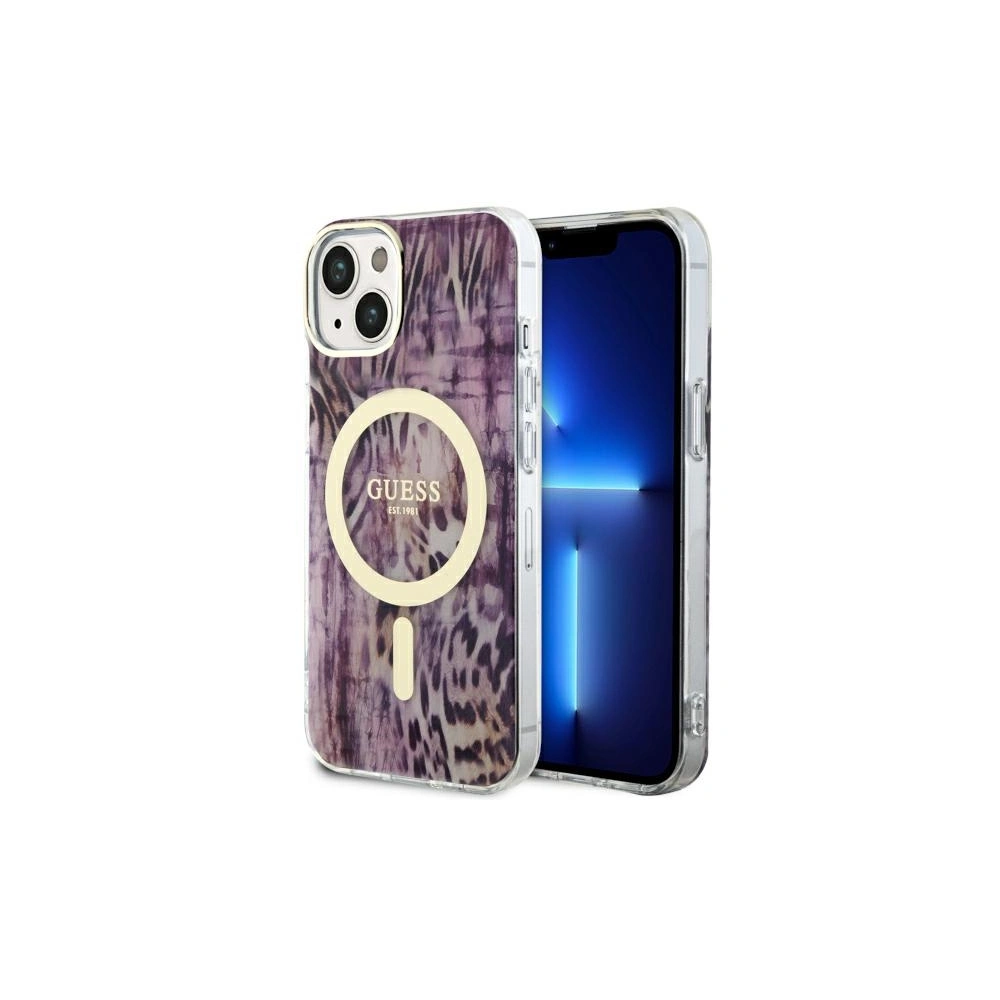 Etui Guess GUHMP14SHLEOPWP Apple iPhone 14 różowy/pink hardcase Leopard MagSafe