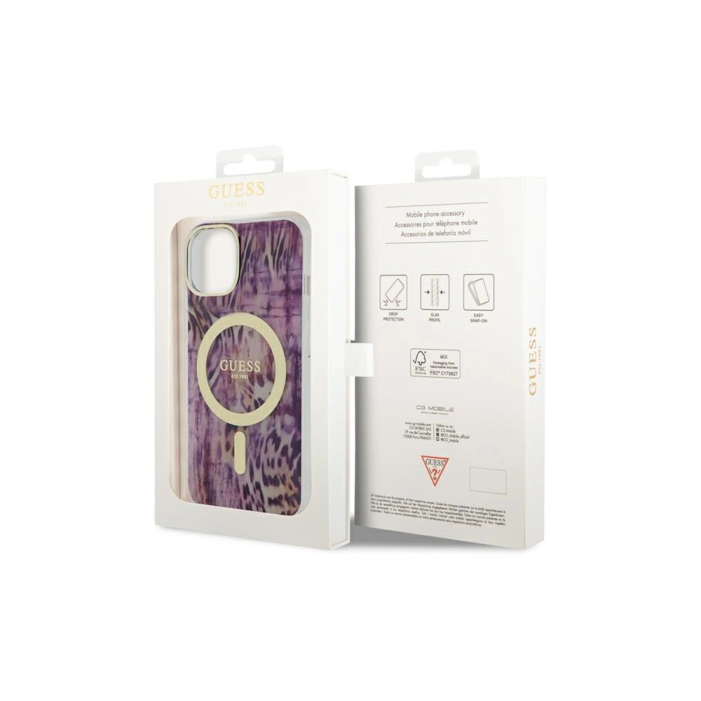 Etui Guess GUHMP14SHLEOPWP Apple iPhone 14 różowy/pink hardcase Leopard MagSafe