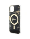 Guess Apple Tasche GUHMP14SHTMRSK iPhone 14 schwarz/schwarz Hardcase Golden Marble MagSafe