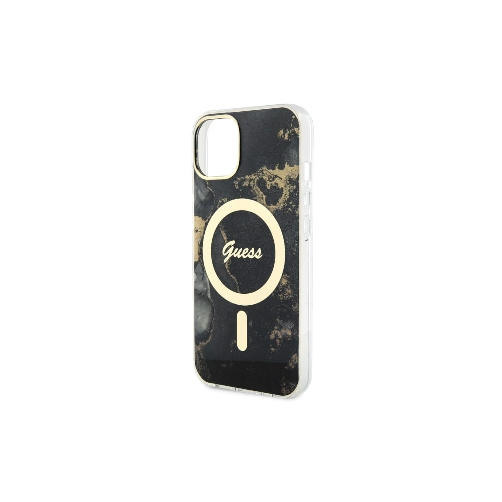 Etui Guess GUHMP14SHTMRSK Apple iPhone 14 czarny/black hardcase Golden Marble MagSafe