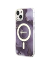 Etui Guess GUHMP14SHTMRSU Apple iPhone 14 lila/purple kemény tok Golden Marble MagSafe