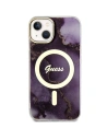 Etui Guess GUHMP14SHTMRSU Apple iPhone 14 lila/purple kemény tok Golden Marble MagSafe