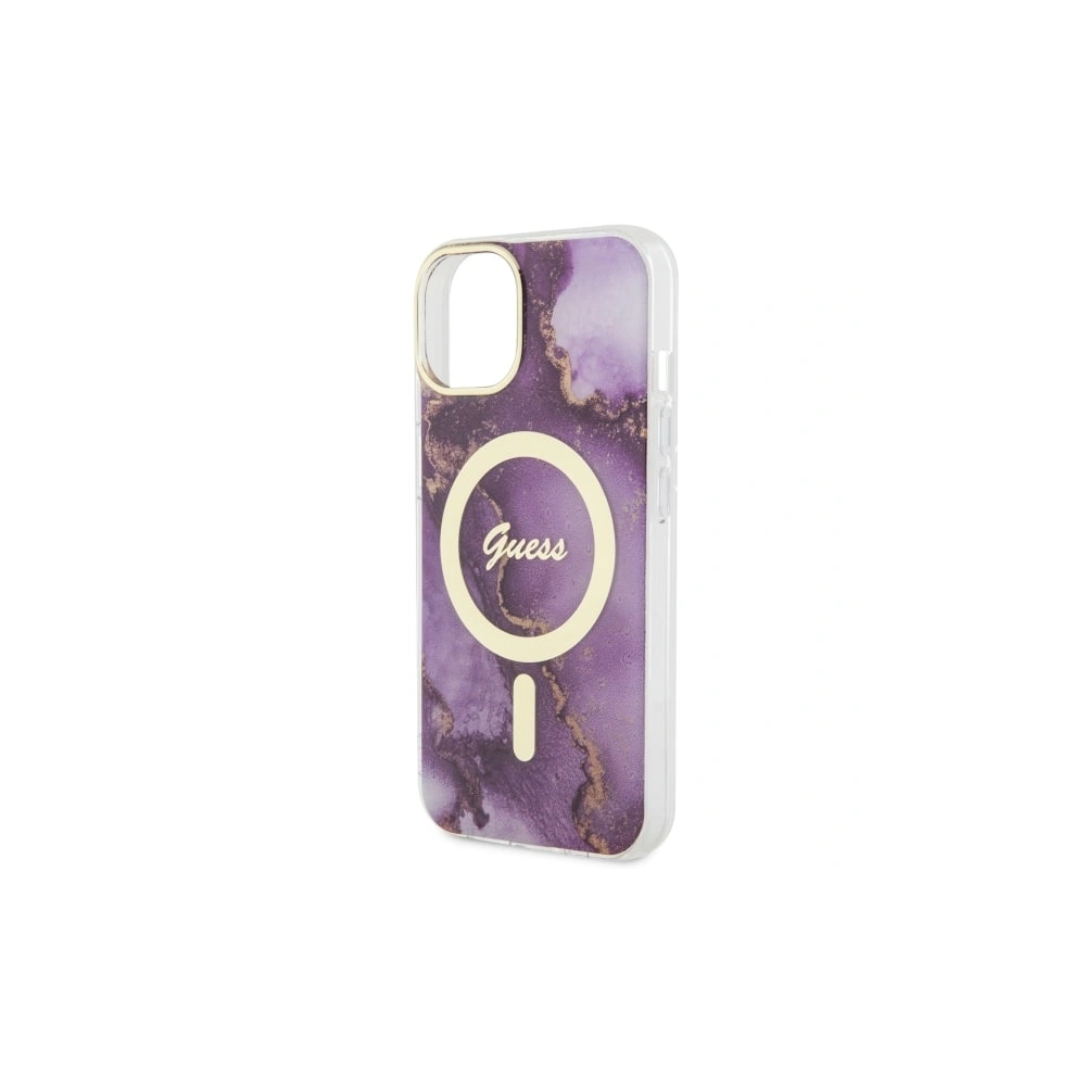 Etui Guess GUHMP14SHTMRSU Apple iPhone 14 purpurowy/purple hardcase Golden Marble MagSafe