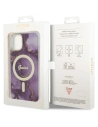 Etui Guess GUHMP14SHTMRSU Apple iPhone 14 lila/purple kemény tok Golden Marble MagSafe