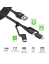 Kup Spigen C10I3 3w1 USB-C, Lightning & microUSB kabel 150cm černý - SPN770BLK - {ean13} - Sklep Home Screen