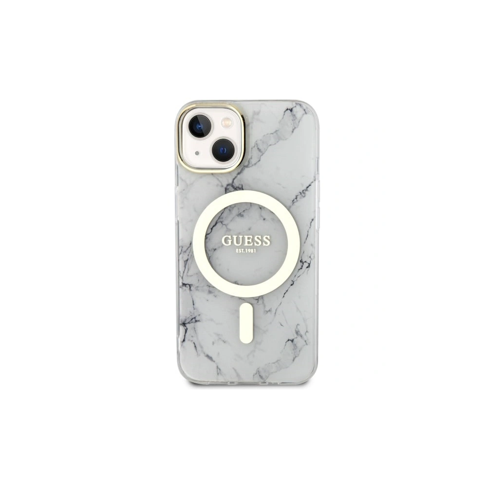Etui Guess GUHMP14SPCUMAH Apple iPhone 14 biały/white hardcase Marble MagSafe