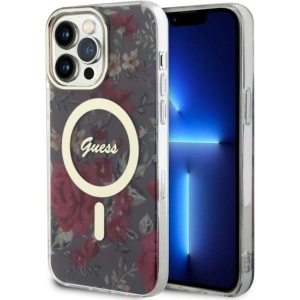 Etui Guess GUHMP14XHCFWSA Apple iPhone 14 Pro Max verde/khaki hardcase Flower MagSafe