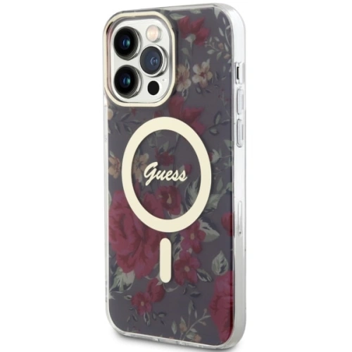 Buy Guess GUHMP14XHCFWSA Apple iPhone 14 Pro Max khaki hardcase Flower MagSafe - GUE2529 - {ean13} - Home Screen Store Europe