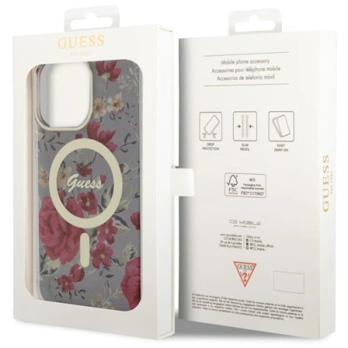 Kup Etui Guess GUHMP14XHCFWSA Apple iPhone 14 Pro Max zelený/khaki hardcase Flower MagSafe - GUE2529 - {ean13} - Sklep Home Screen