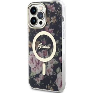Kup Etui Guess GUHMP14XHCFWSK Apple iPhone 14 Pro Max czarny/black hardcase Flower MagSafe - GUE2530 - {ean13} - Sklep Home Screen